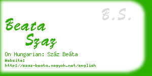 beata szaz business card
