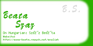 beata szaz business card